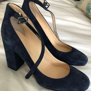 Ivanka Trump Navy Ankle Strap Pumps